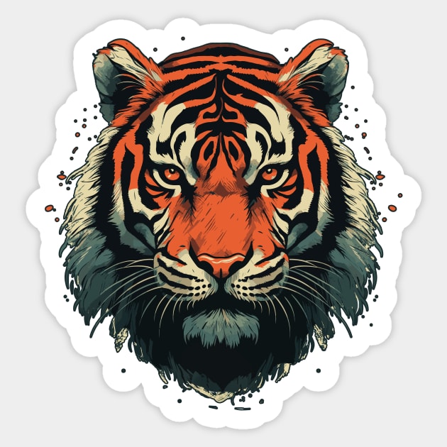 Tiger face Sticker by WAADESIGN